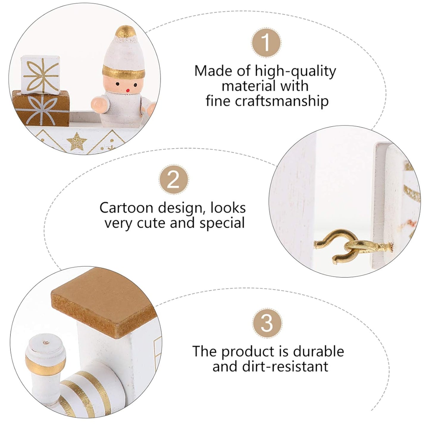 NUOBESTY Christmas Train Festive Desktop Decor Tabletop Adornment Showcase Ornament Train Shape Ornament Cartoon Ornament Christmas Theme Decor Xmas Ornament Wooden Crafts Wooden Ornament