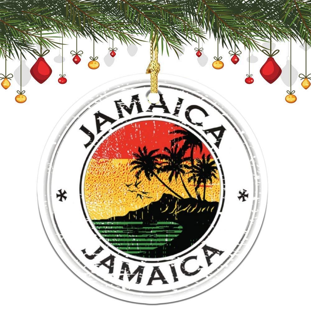 Xmas Hanging Ornament Jamaica Seal Christmas Tree Decoration Keepsake Ornament Porcelain Christmas Ornament