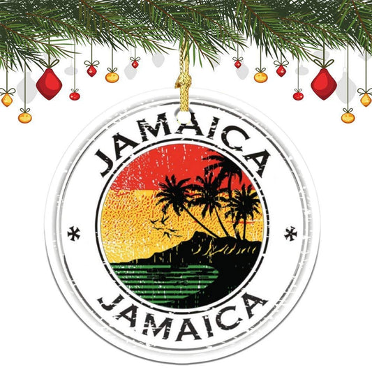 Xmas Hanging Ornament Jamaica Seal Christmas Tree Decoration Keepsake Ornament Porcelain Christmas Ornament