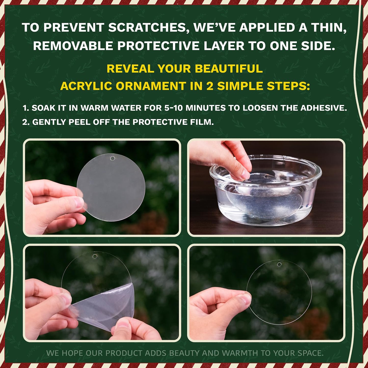 HEXMOZ First Christmas Married Ornament 2024 - Just Married, Mr & Mrs Gifts for Newlyweds - Bridal Shower Wedding Gifts for Bride - Acrylic Wedding Ornament 2024