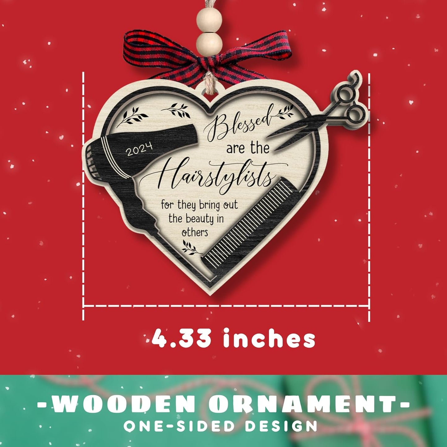 Hairdresser Gifts for Women - Hairdresser Ornament, Hair Stylist, Barber, Cosmetology Keepsake - Gifts for Female, Hair Stylist - Wood Ornament