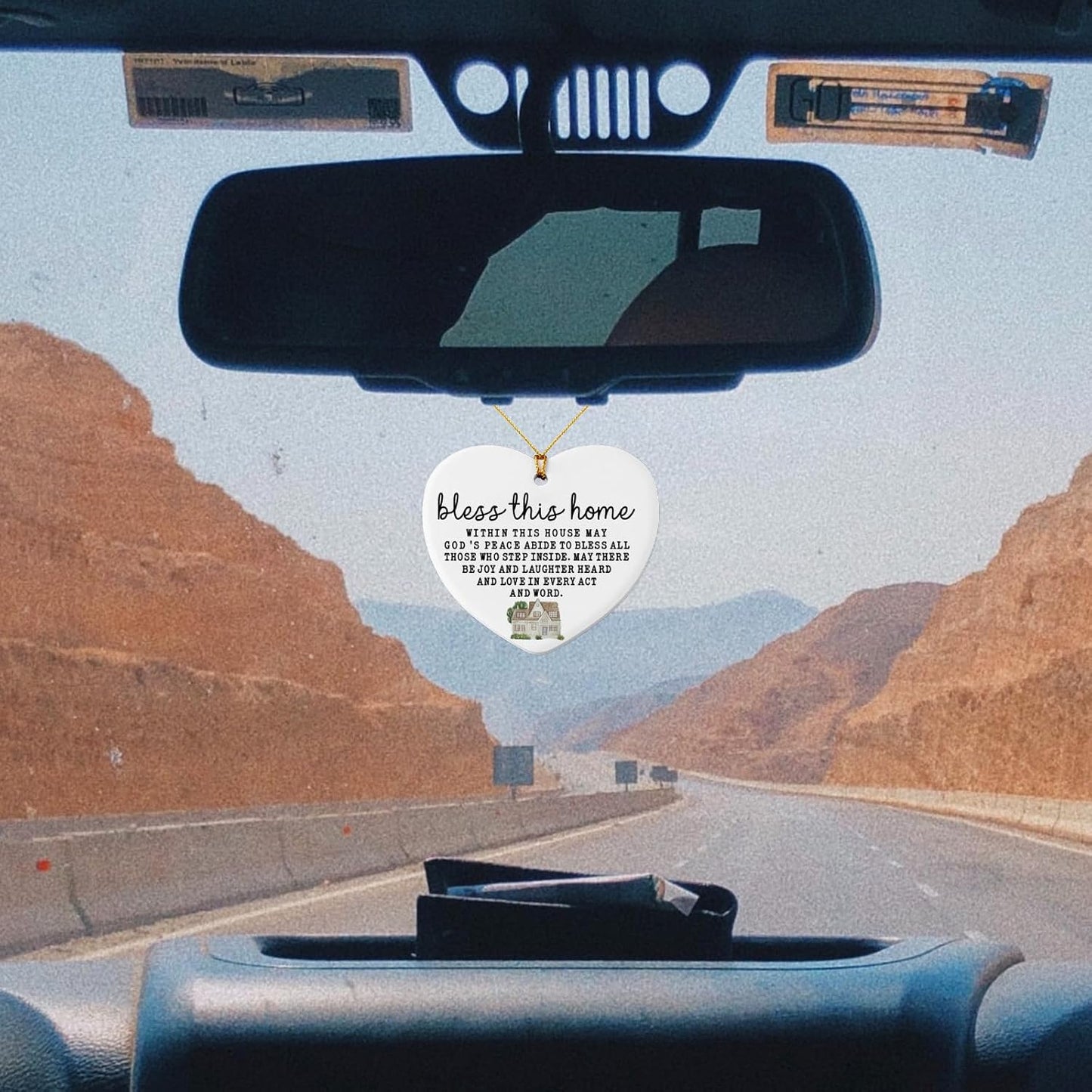 House Warming Gifts New Home God Bless This Home Christian Gifts New Home for Men Women Christmas Ceramic Heart Ornament