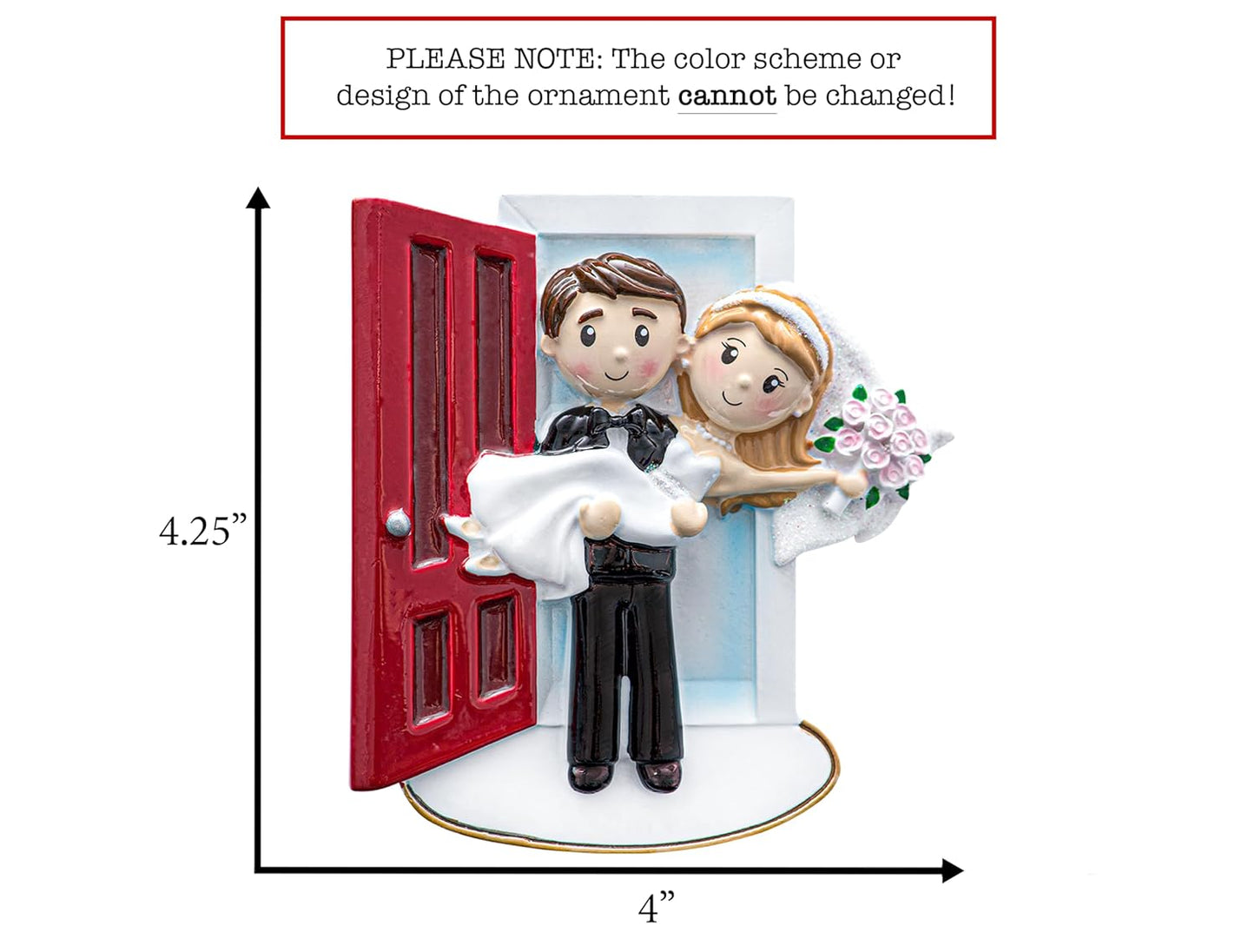 Personalized Our First Christmas Married Ornament 2025 | Customized Wedding Couple Threshold, Groom Carrying Bride for Xmas Tree | Just Married Newlyweds Marriage Keepsake | Custom Name Year