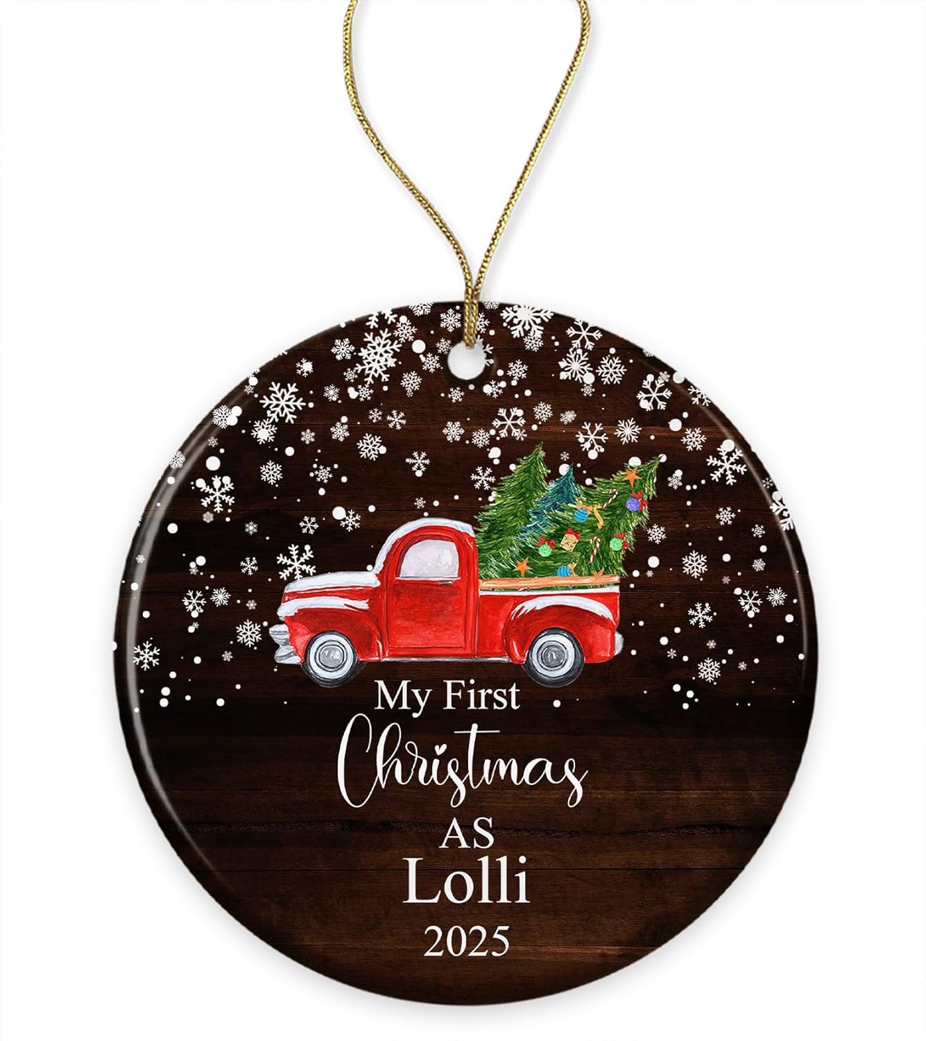 My First Christmas As Lolli Ornament 2025 - New Lolli Ornament 2025 - Ornament Gifts for Lolli - Ceramic Ornament One Side