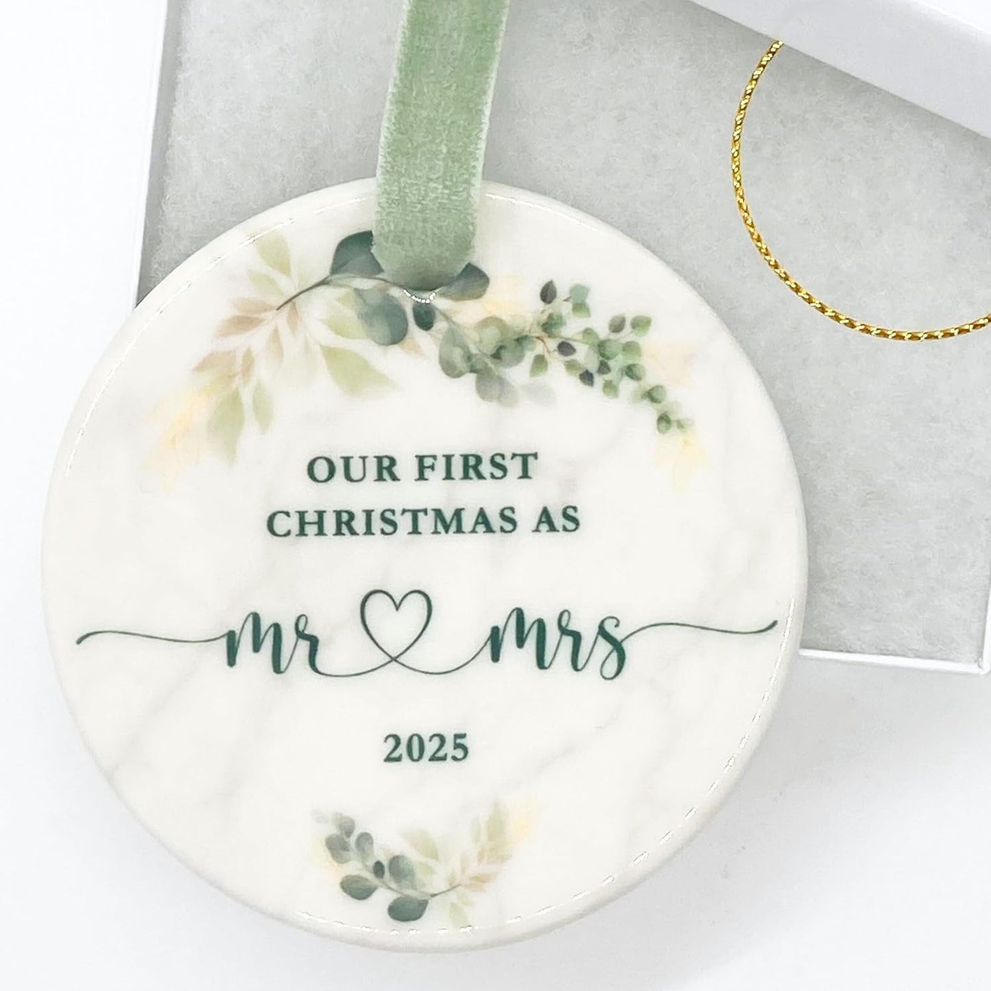 2025 First Christmas Married Ornament, Wedding Gifts for Couples, Wedding Bridal Shower Gifts for Bride to Be, Just Married 1st Xmas Newlywed - First Christmas as Mr and Mrs Ornament