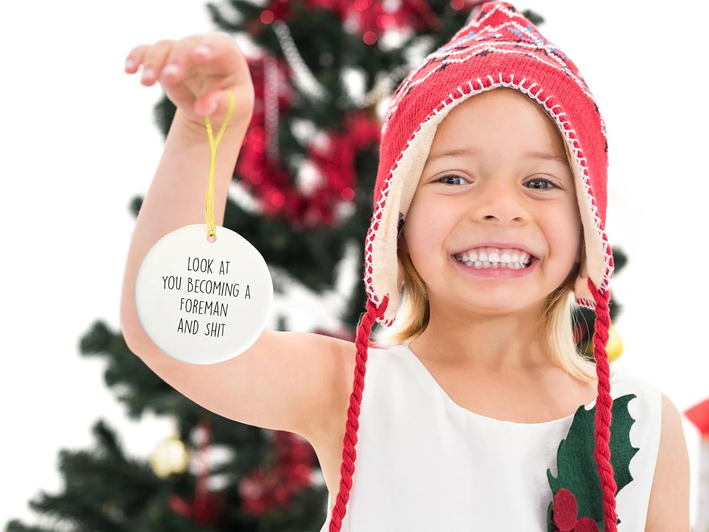 Foreman Ornament, Foreman Christmas Ornament, Foreman Christmas Tree Ornament, Foreman Gift, Christmas Decorations, 3" Circle Ceramic Ornament