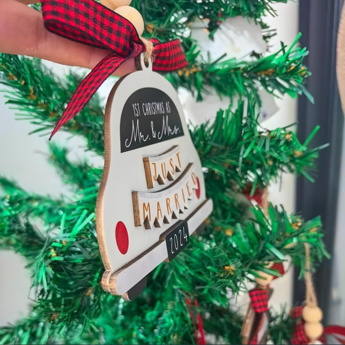 Wedding Gifts for Couple 2024, First Christmas Married Ornament, Our First Christmas As Mr and Mrs Christmas Ornament, Bridal Shower Gifts, Wedding Gift for Bride