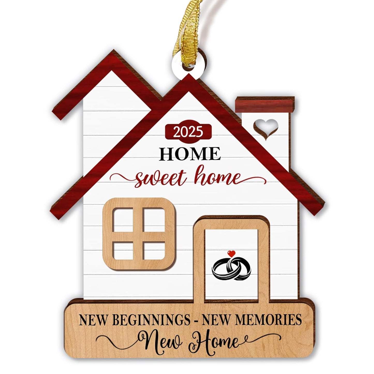 New Home Ornament 2025 - Housewarming Gift for Women, Couple, Newhome Owner - New Home Gift Idea - First House Christmas Ornament - New House New Beginning - Ceramic Xmas Decoration