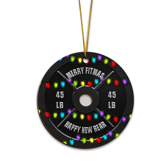 V Vibepy All Over Printed, Gym Ornament, Weightlifting Ornament, Powerlifting Ornament, Fitness Ornament, Christmas Tree Ornament, 3.5" Wood Ornament 2 Sided, Gift for Gymer (04)