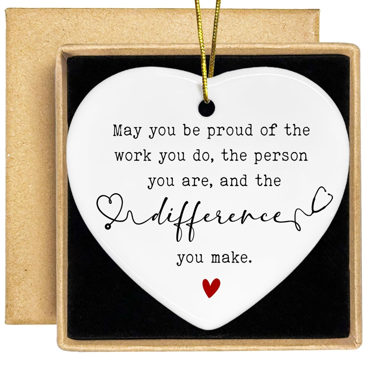 Nurse Gifts for Women - Nurses Week Gifts - Gift for Nurses - Nurse Rn Nicu LPN Practitioner Gift for Women - Retirement, Birthday, Appreciation Nursing Student Ideas - Ceramic Heart Ornament