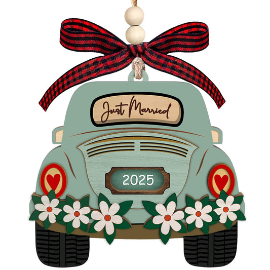 Wedding Gifts for Couples 2025, Just Married Decorations - Bridal Shower Gifts for Bride, Newly Wed Gift Ideas - First Christmas Married Ornament 2025