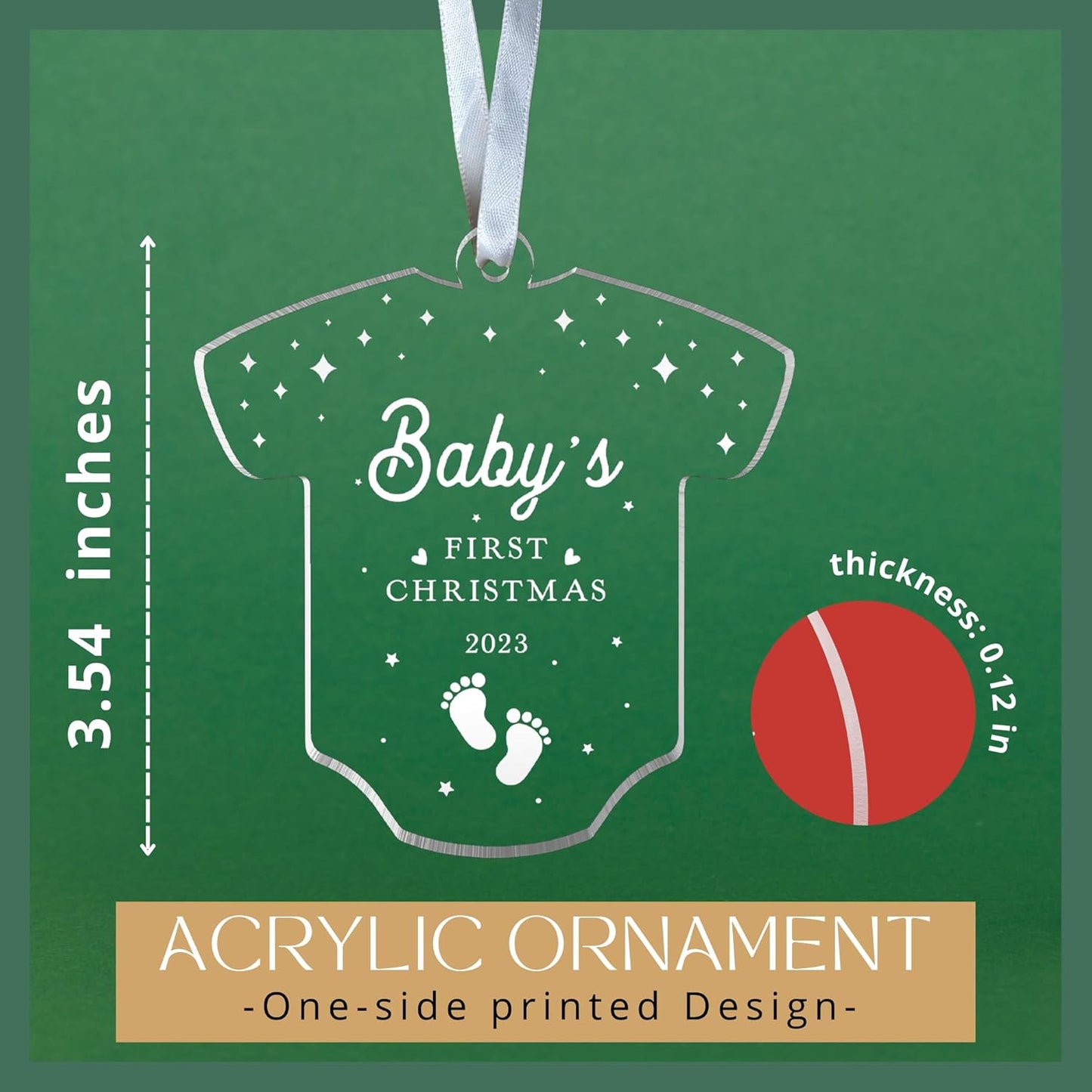 Baby's First Christmas Ornament 2023 - Baby First Christmas Ornament 2023 Boy, Girl - Baby First Christmas - My First Christmas Baby Ornament - Baby 1st Christmas Ornament - Acrylic Ornament 2023