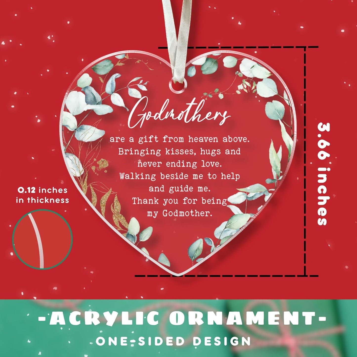 Godmother Christmas Ornament - Godmother Gifts - Acrylic Xmas Ornament 2024