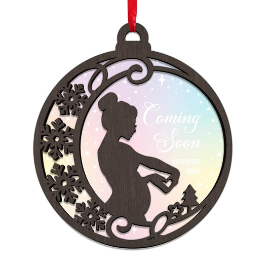 Coming Soon Ornament, Pregnancy Ornament, Christmas Pregnancy Announcement, Baby Ornament