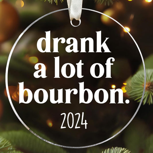 Bourbon Ornament - Wine Ornaments, Whiskey Ornaments - Bourbon Gifts for Women Men - Acrylic Ornament