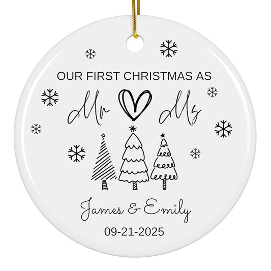 Our First Christmas As Mr & Mrs Ornament, First Married Christmas Ornament 2024, Married Ornament, Wedding Ornament