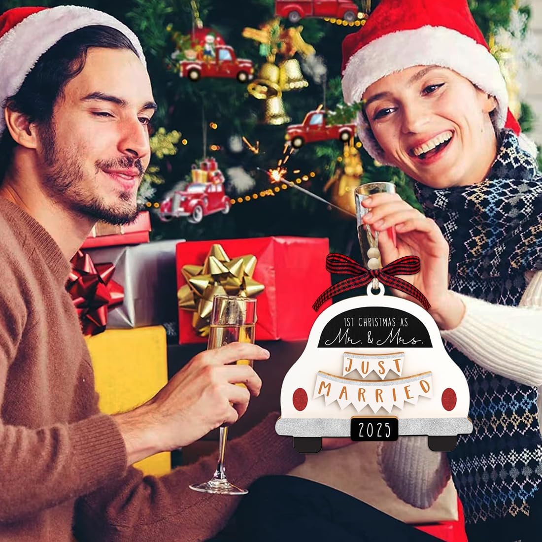 First Christmas Married Ornament 2025, Our First Christmas As Mr and Mrs Christmas Ornament - Bridal Shower Gift, Marriage Gifts, Wedding Gifts for Couples, Gifts for Newlyweds
