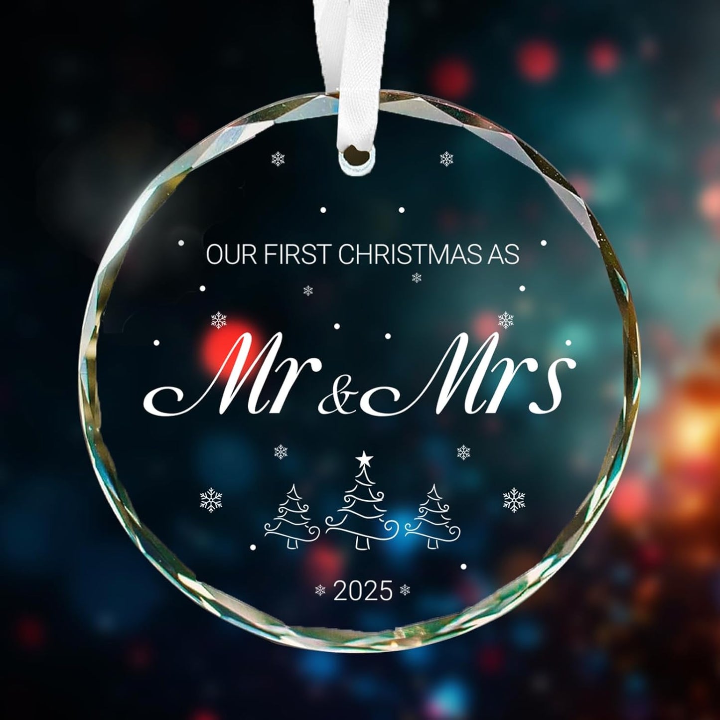 2024 Our First Christmas Married Ornament, Personalized 1st Christmas Married Ceramic Ornament (1st Christmas Married)