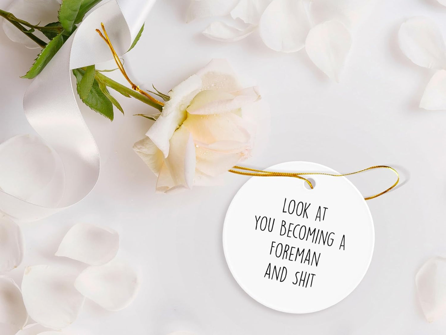 Foreman Ornament, Foreman Christmas Ornament, Foreman Christmas Tree Ornament, Foreman Gift, Christmas Decorations, 3" Circle Ceramic Ornament