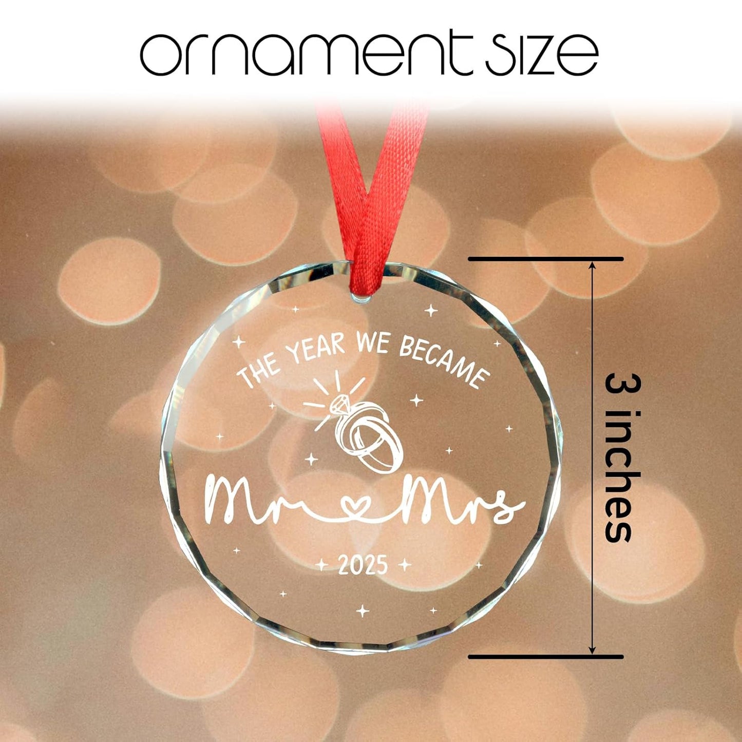 Wedding Gifts for Couples 2025, Mr and Mrs Gifts, The Year We Became Mr&Mrs Glass Ornament, Engagement Gift for Newlyweds, Bridal Shower Gift Keepsake, 1st Married Christmas Ornaments 2025
