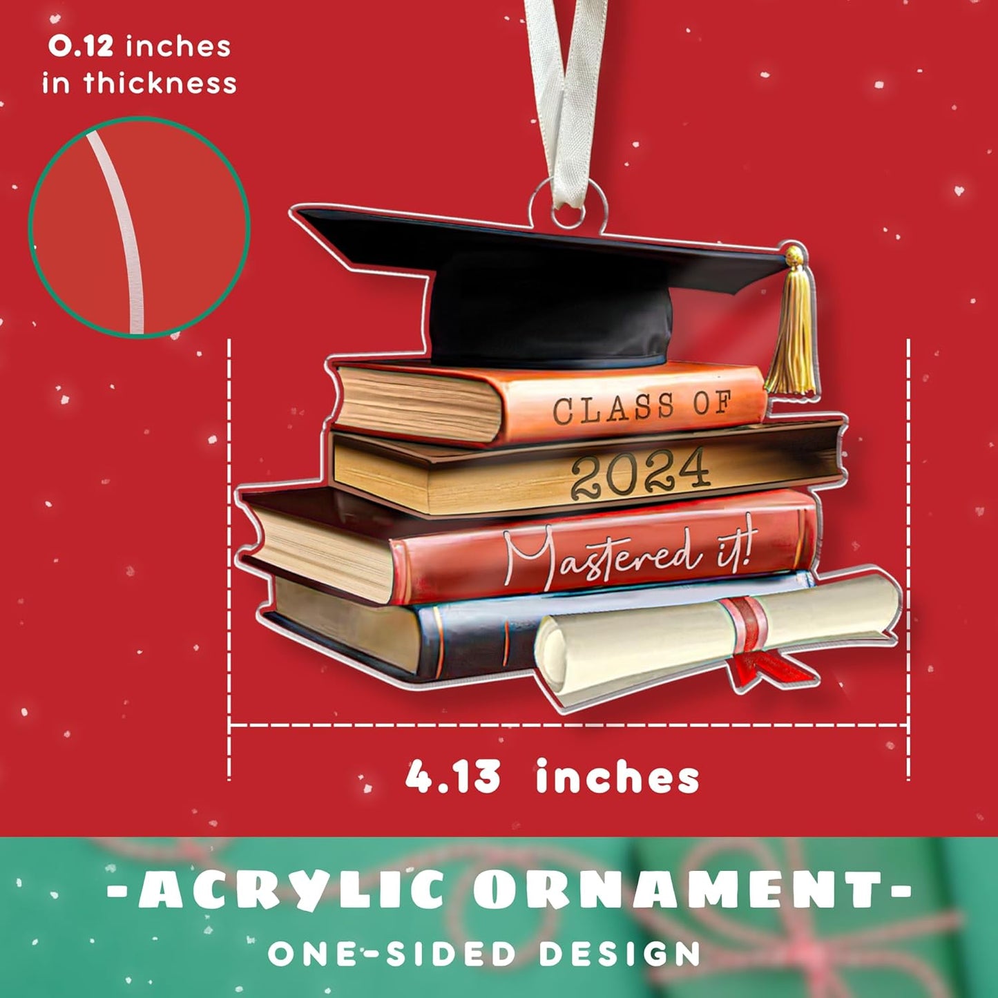 Graduation Ornaments - Graduation Gifts for Women, Daughter, Granddaughter - College, High School Graduate Ornament - Christmas Ornament 2024