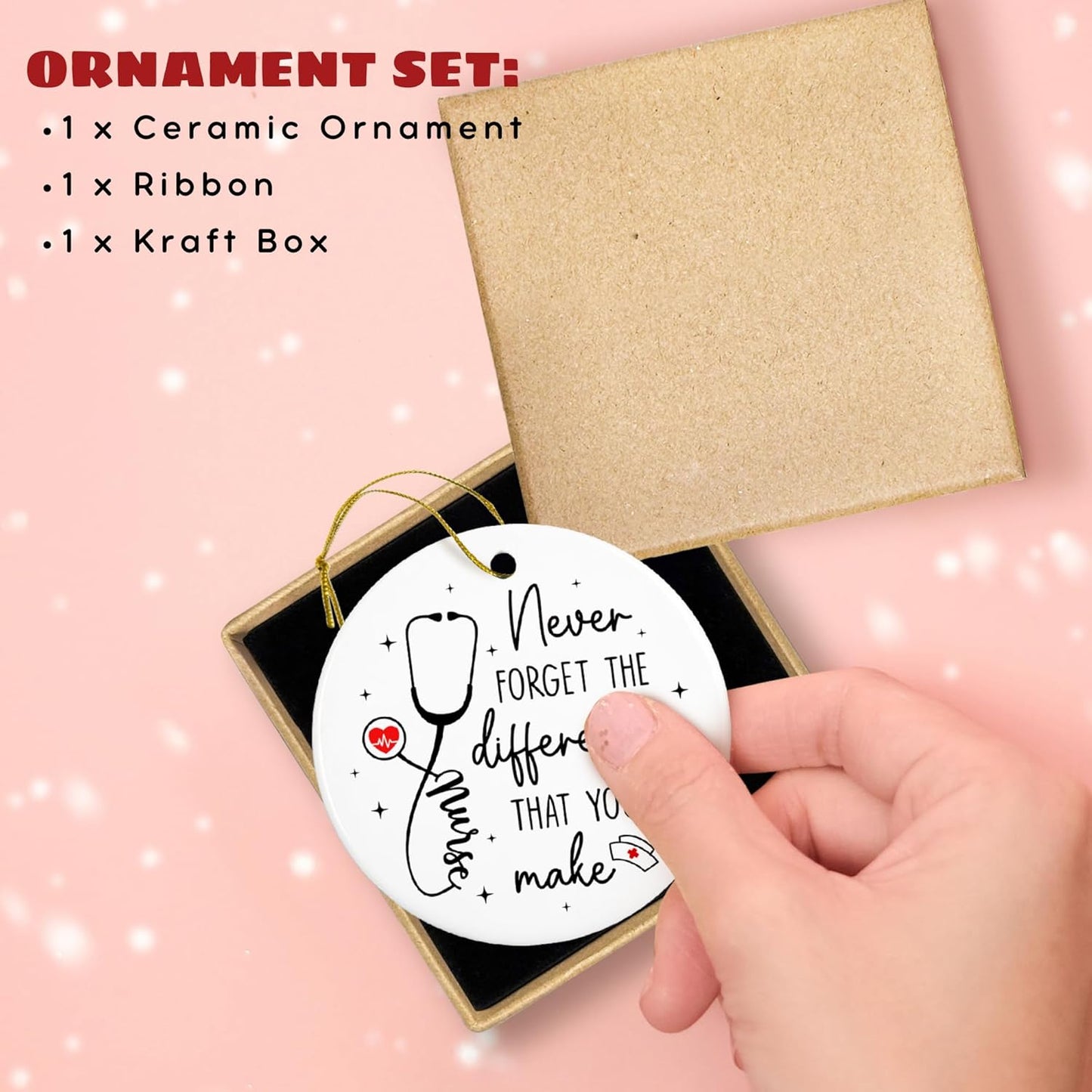 Nurse Gifts for Women - Nurses Week Gifts - Gift for Nurses - Nurse Rn Nicu LPN Practitioner Gift for Women - Retirement, Birthday, Graduation Appreciation Nursing Student Ideas - Ceramic Ornament