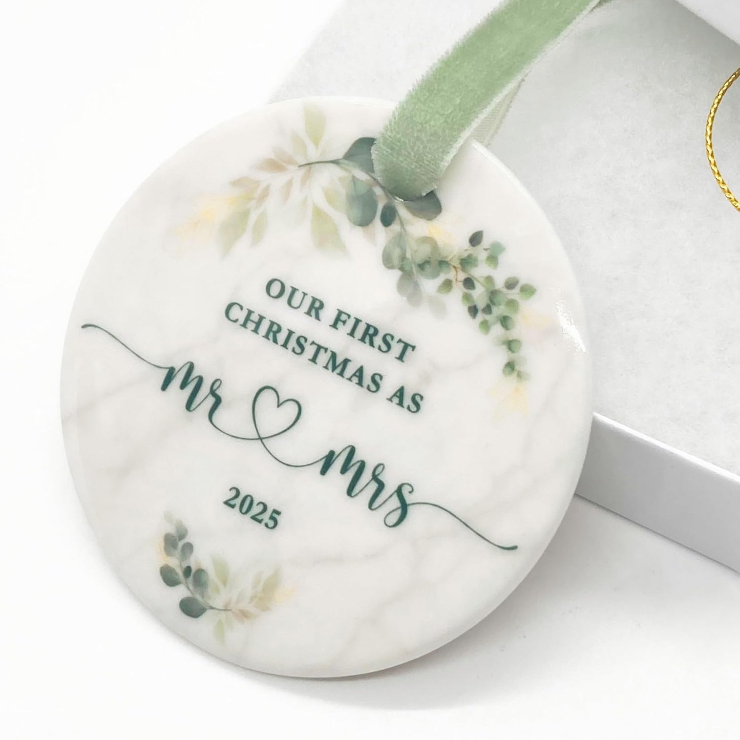 2025 First Christmas Married Ornament, Wedding Gifts for Couples, Wedding Bridal Shower Gifts for Bride to Be, Just Married 1st Xmas Newlywed - First Christmas as Mr and Mrs Ornament