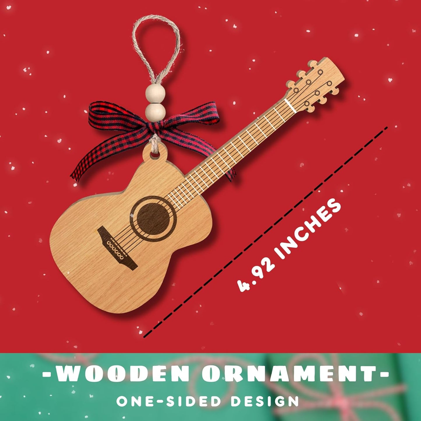 Guitar Ornaments - Guitar Christmas Ornament - Gifts for Music Lovers - Wood Ornament