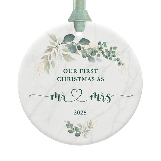 2025 First Christmas Married Ornament, Wedding Gifts for Couples, Wedding Bridal Shower Gifts for Bride to Be, Just Married 1st Xmas Newlywed - First Christmas as Mr and Mrs Ornament