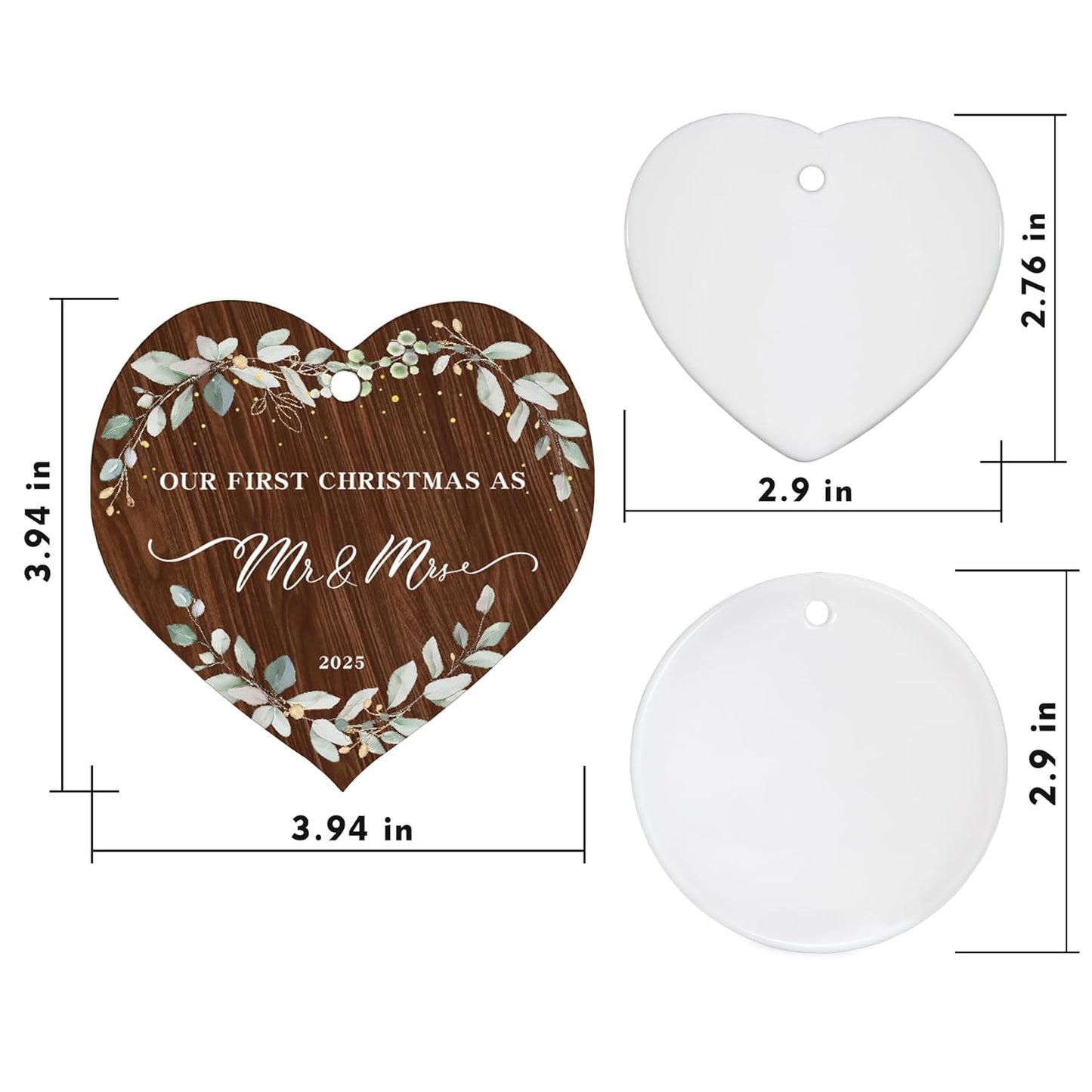 2025 First Christmas Married Ornament,First Year as Mr and Mrs Christmas Hanging Ornament Wedding Decoration for Couple