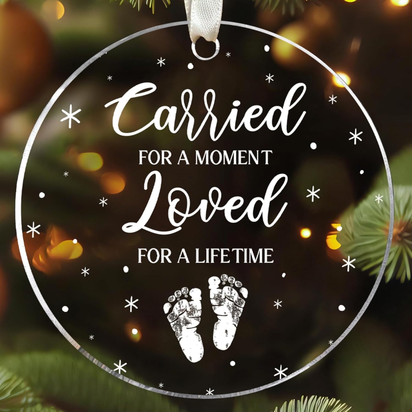 Miscarriage Ornament - Miscarriage Gifts for Mothers, Dad, Mom, Parents - Loss of Baby Sympathy Gifts - Baby Memorial Gift, Pregnancy Loss Gift - Acrylic Baby Loss Ornament