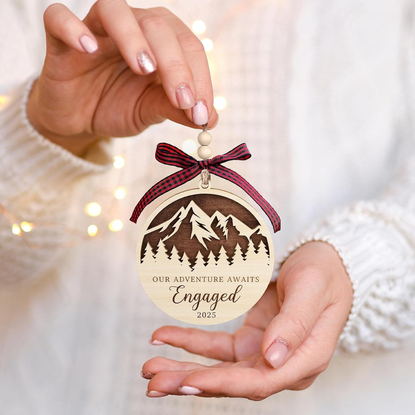 Engagement Gifts for Couples - Gifts for Newly Engaged Couples - Engagement Gift for Her, Bride to Be, Couple - Just Engaged Gift for Her, Friends, Women - Wood Hanging Ornament 2025