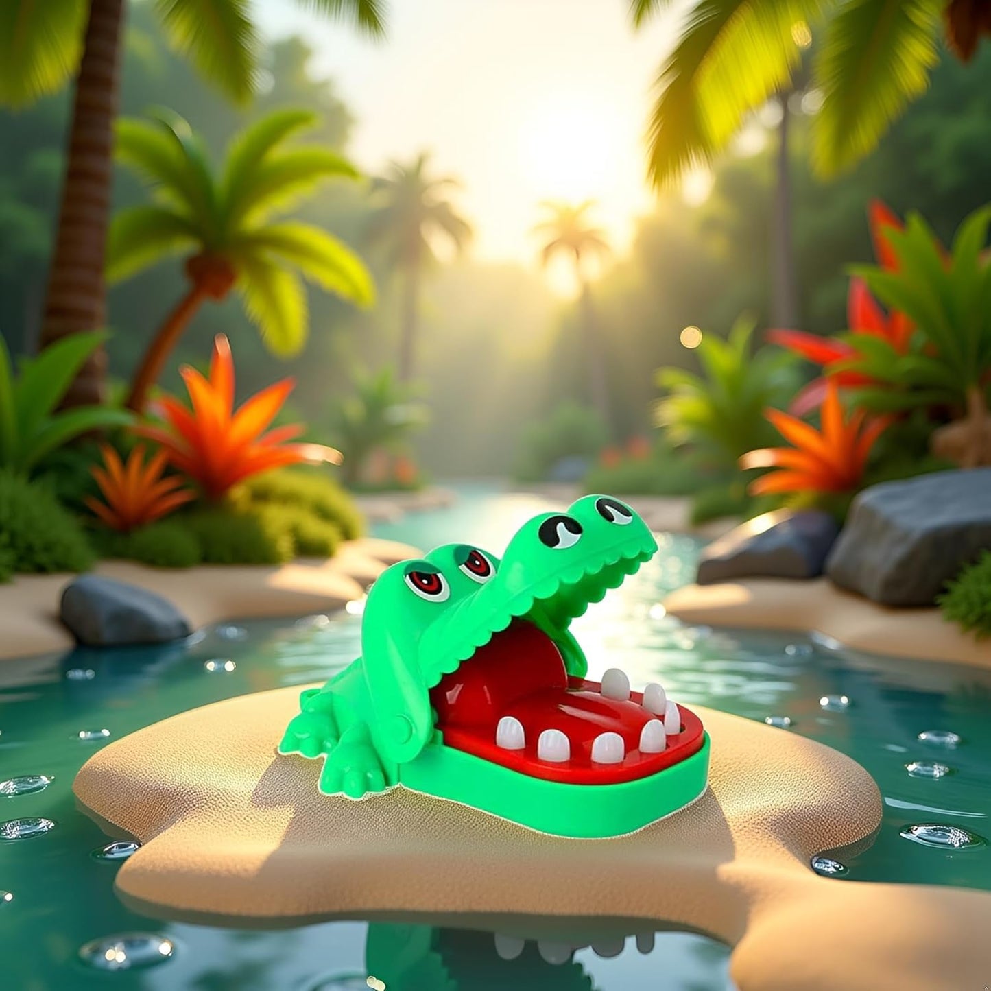 Green Crocodile Teeth Home Ornament, Crocodile Biting Finger Dentist Games Funny Ornament, Mini Novelty Ornament Novelty and Gag Ornament