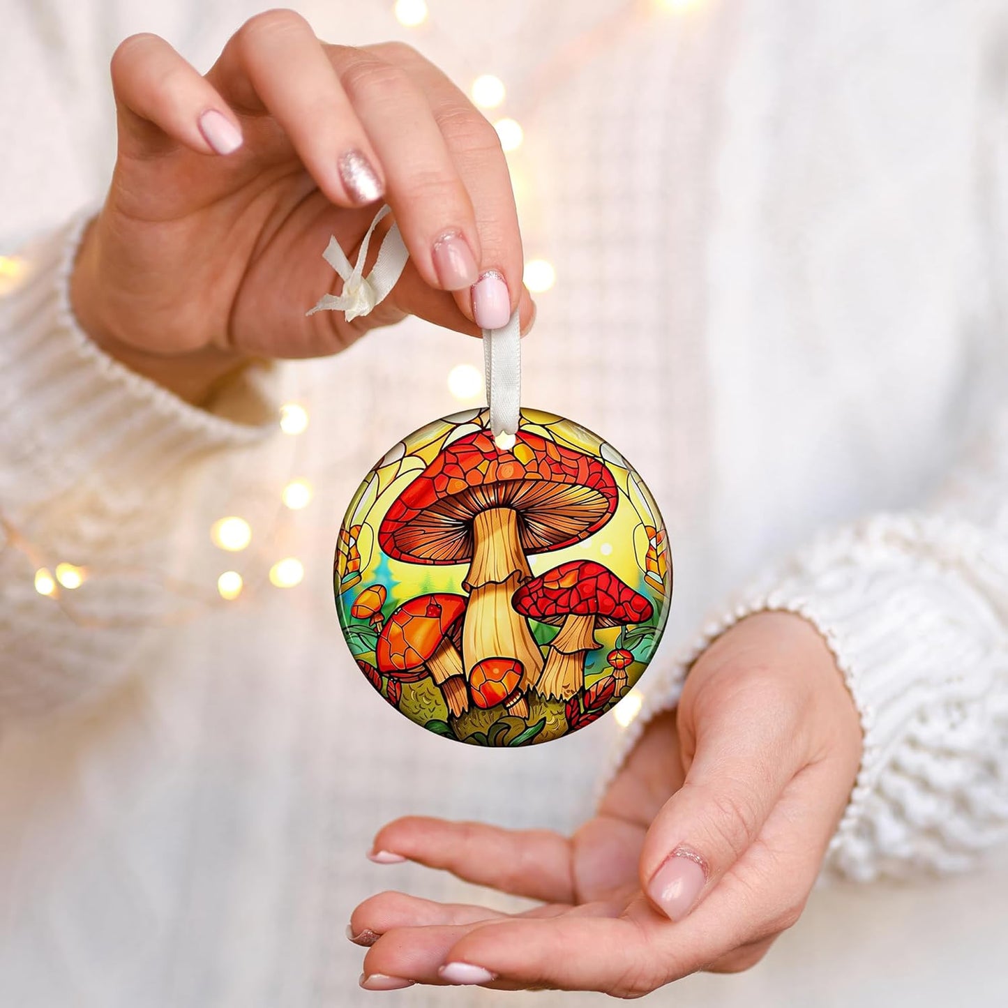 Mushroom Ornaments for Christmas Tree - Ceramic Ornament 2024 - Gifts for Mushroom Lovers