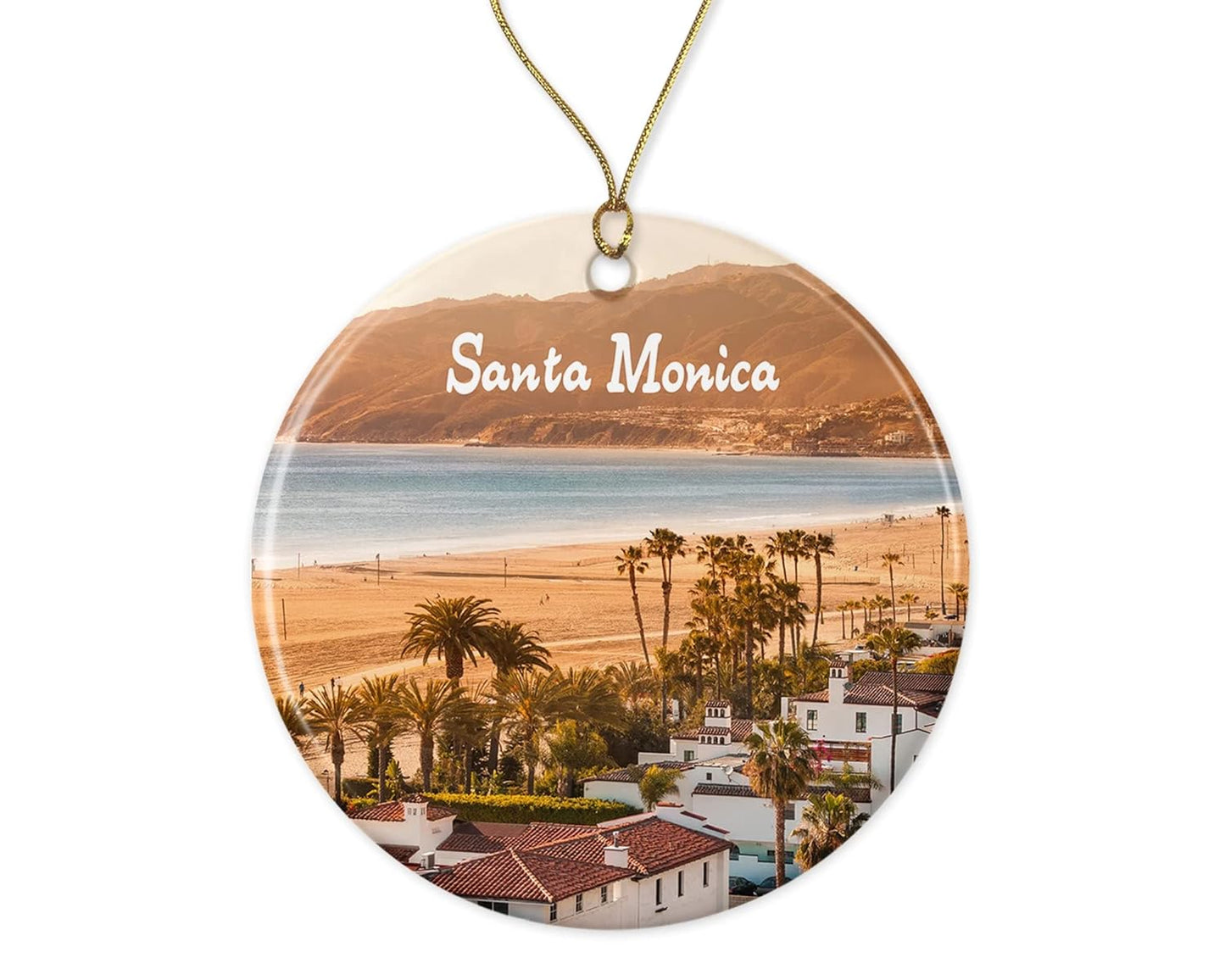 HTDesigns Santa Monica Ornament - Christmas Ornament - Christmas Ornament Tree Ornament - Santa Monica Christmas - Housewarming Gift - Travel
