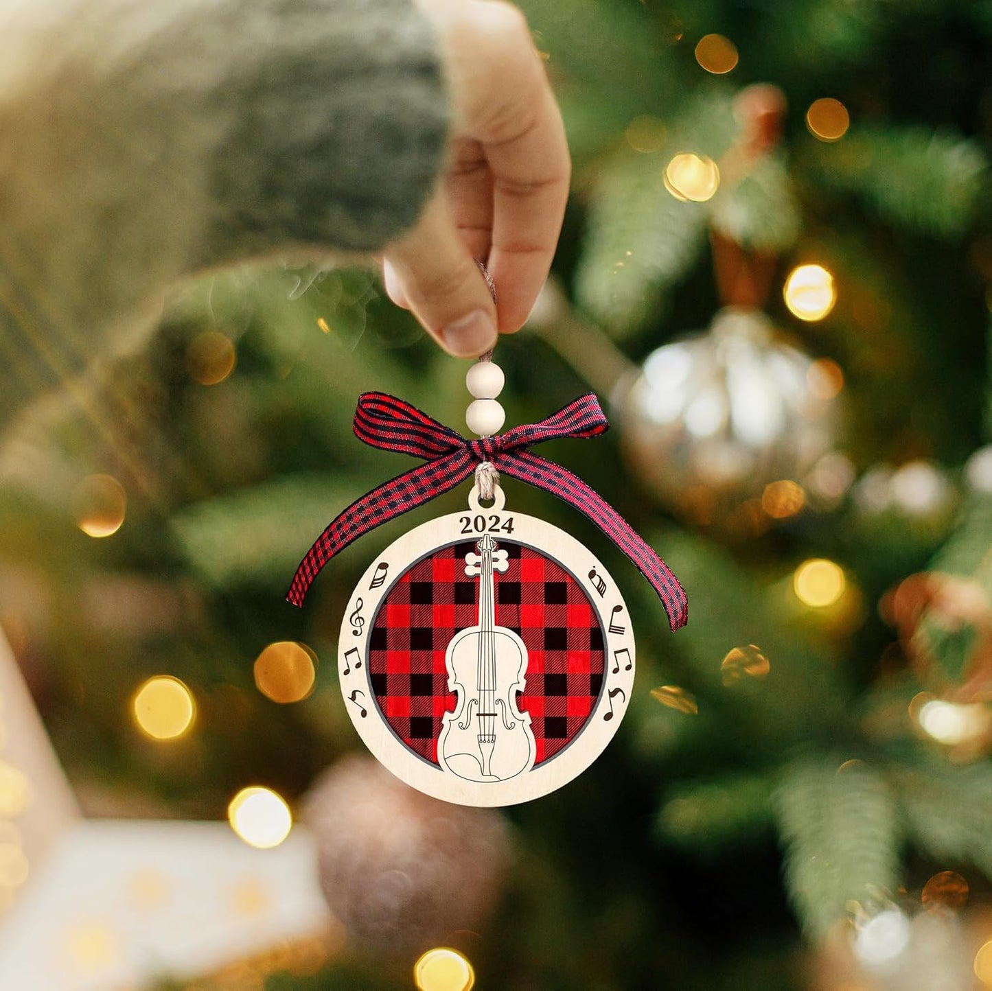 Violin Ornament - Violin Christmas - Violin Ornaments 2024, Music Christmas Ornaments - Violin Gifts for Girls, Women, Men, Violin Player, Teacher - Wood Ornament