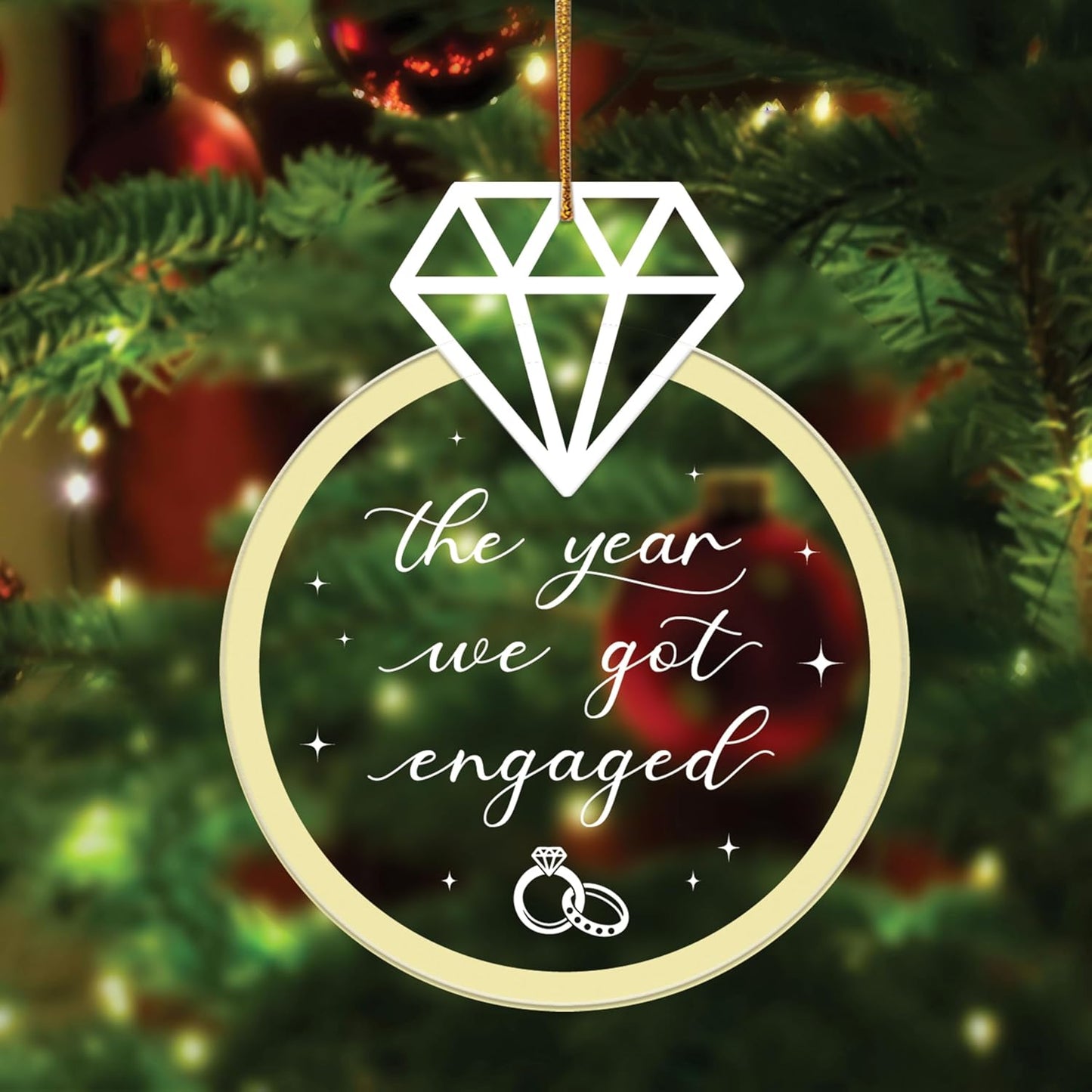 First Christmas Married Ornament 2024, Engagement Ornament 2024, The Year We Got Engaged Ornaments 2024, Wedding Christmas Ornament, Newlywed Gifts for Couples (H57)