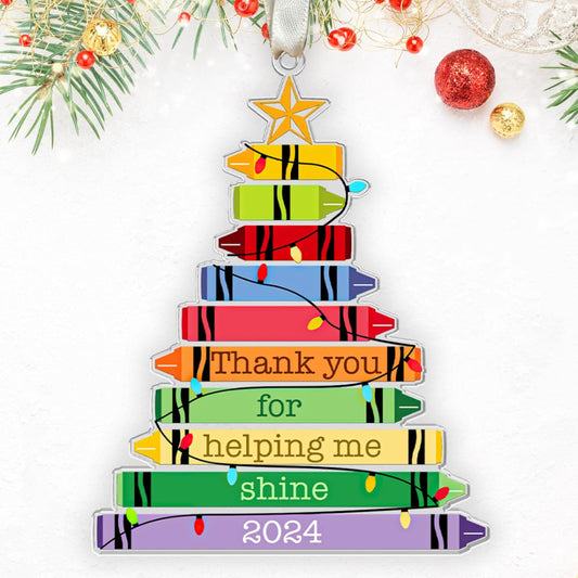 Teacher Gifts - Teacher Ornaments for Christmas Tree, Teachers Xmas Ornaments - Acrylic Ornament