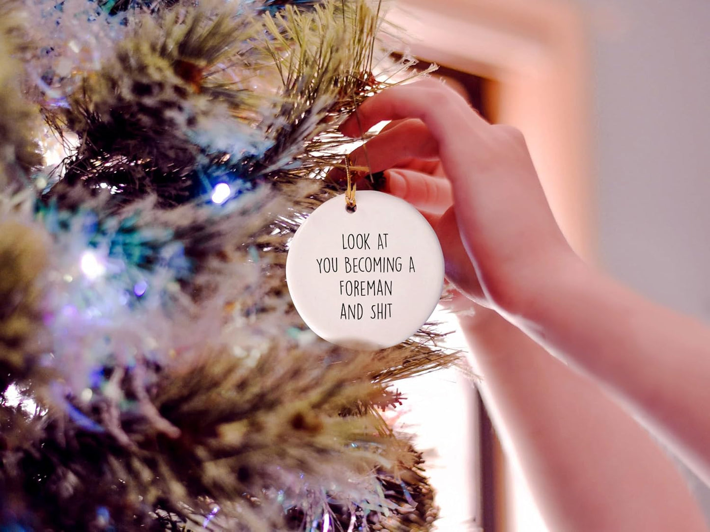 Foreman Ornament, Foreman Christmas Ornament, Foreman Christmas Tree Ornament, Foreman Gift, Christmas Decorations, 3" Circle Ceramic Ornament