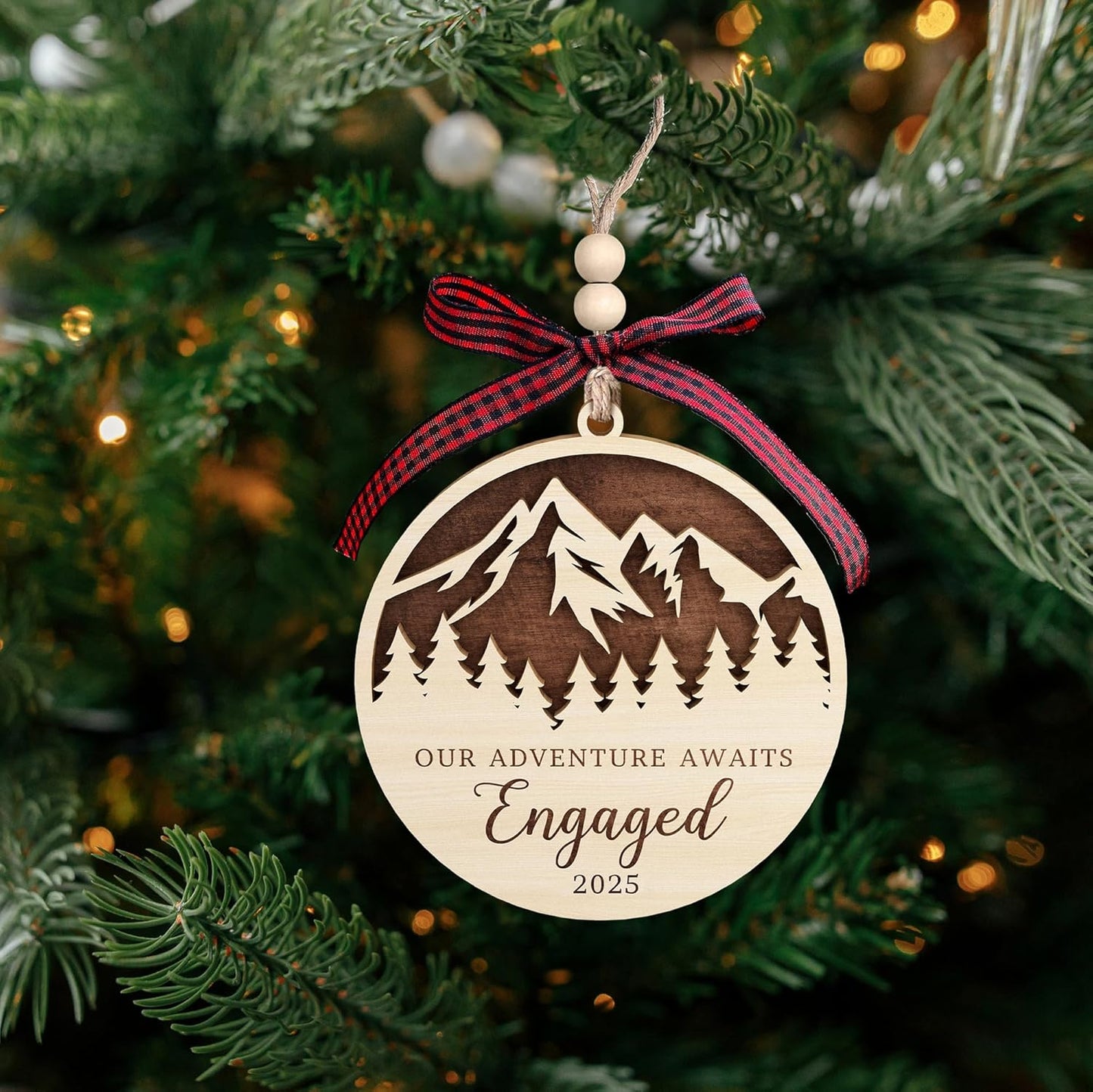 Engagement Gifts for Couples - Gifts for Newly Engaged Couples - Engagement Gift for Her, Bride to Be, Couple - Just Engaged Gift for Her, Friends, Women - Wood Hanging Ornament 2025