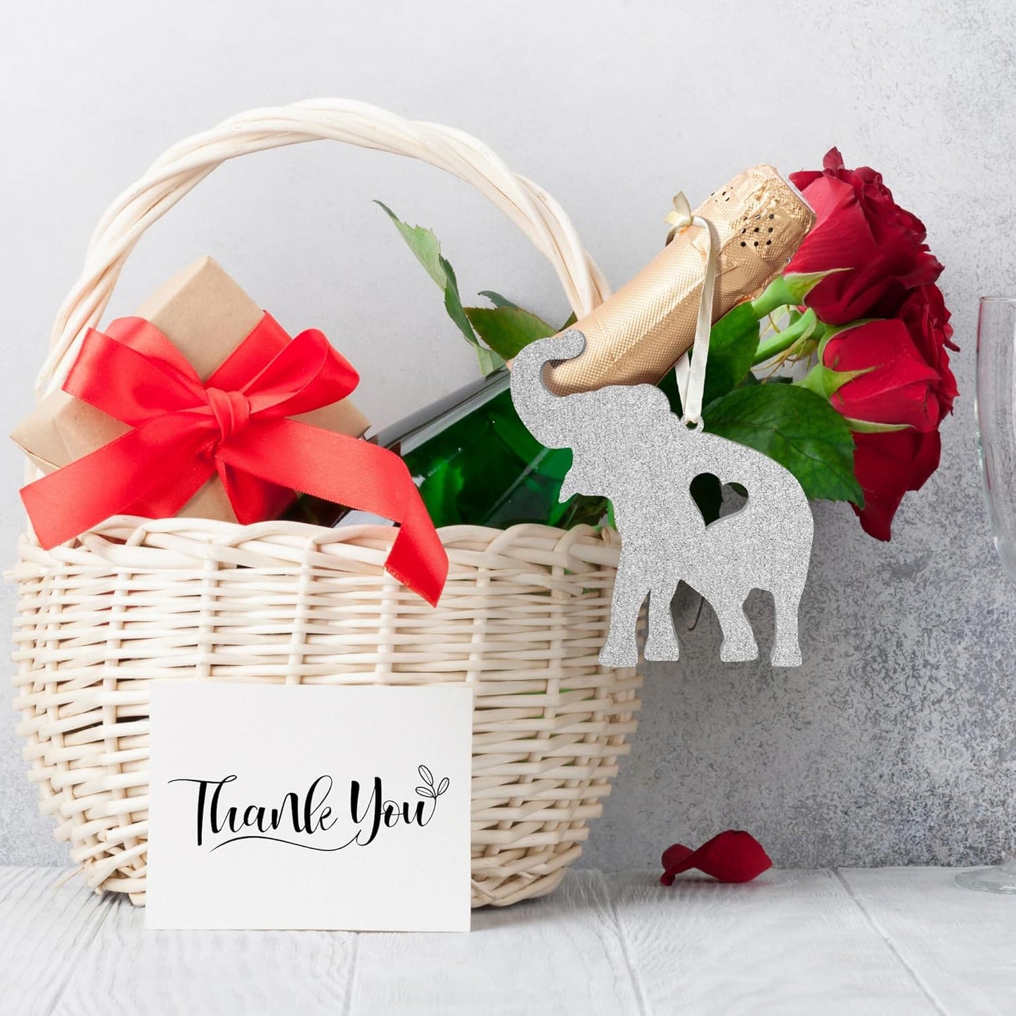 Thank You Gifts for Women, Sister, Best Friends, Coworkers - Employee Appreciation Gift - Mothers Day, Christmas, Sister Birthday Gifts for Friends - Elephant Gift for Women - Acrylic Ornament