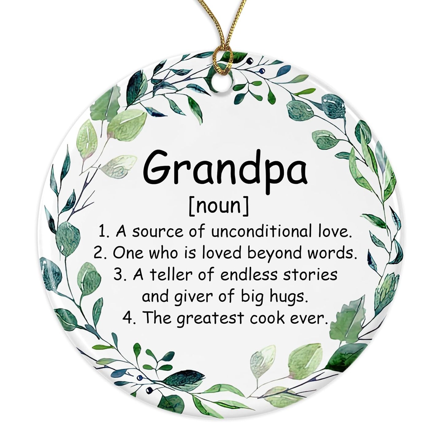 Grandpa Noun Ornament, Family Definition, Grandpa Definition Ornament, Christmas Ornament for Grandpa, Grandpa Gifts, Chirstmas Tree Ornament Printed on Both Sides