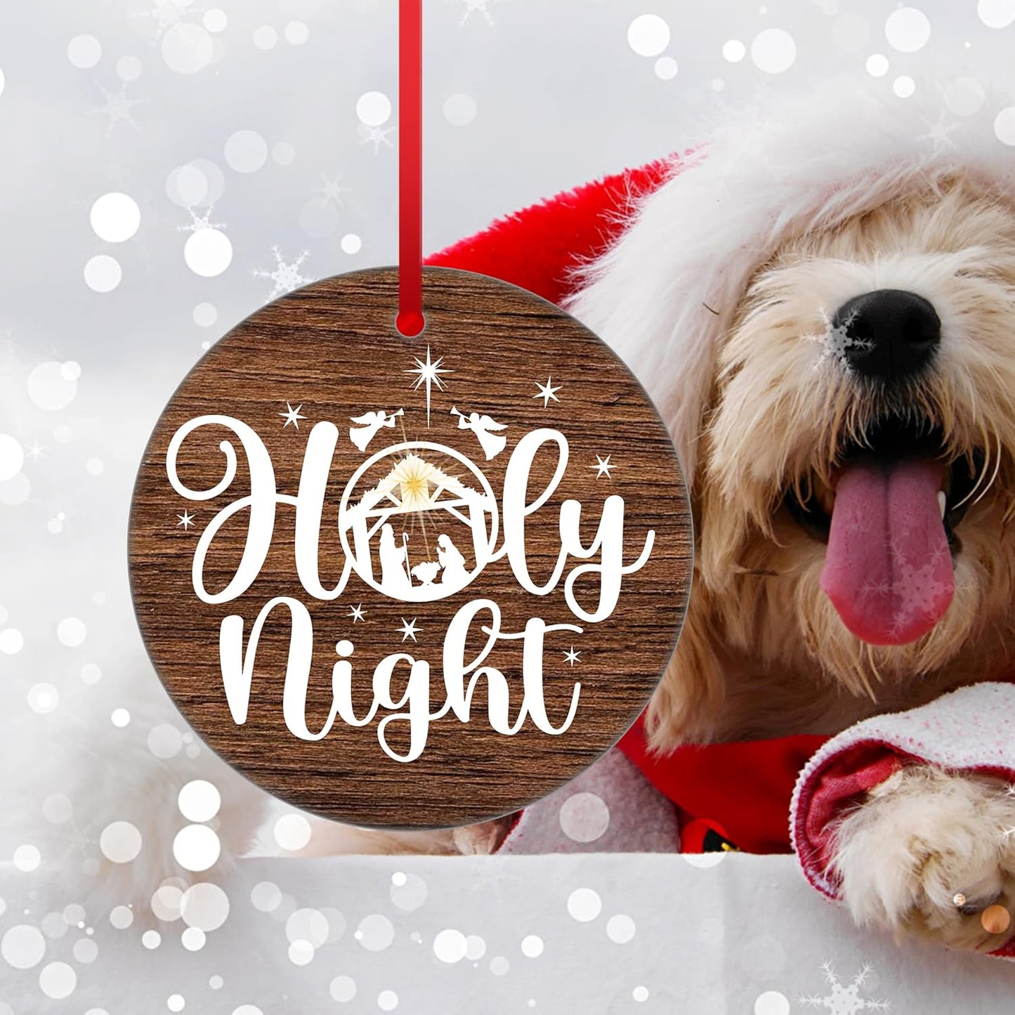 Holy Night Ornament Religious Christmas Tree Ornament Jesus God Bible Christmas Ornament Nativity Scene Ornament for Christmas Tree Decorations Angel Ornament Christian Believer Xmas Gift 2022