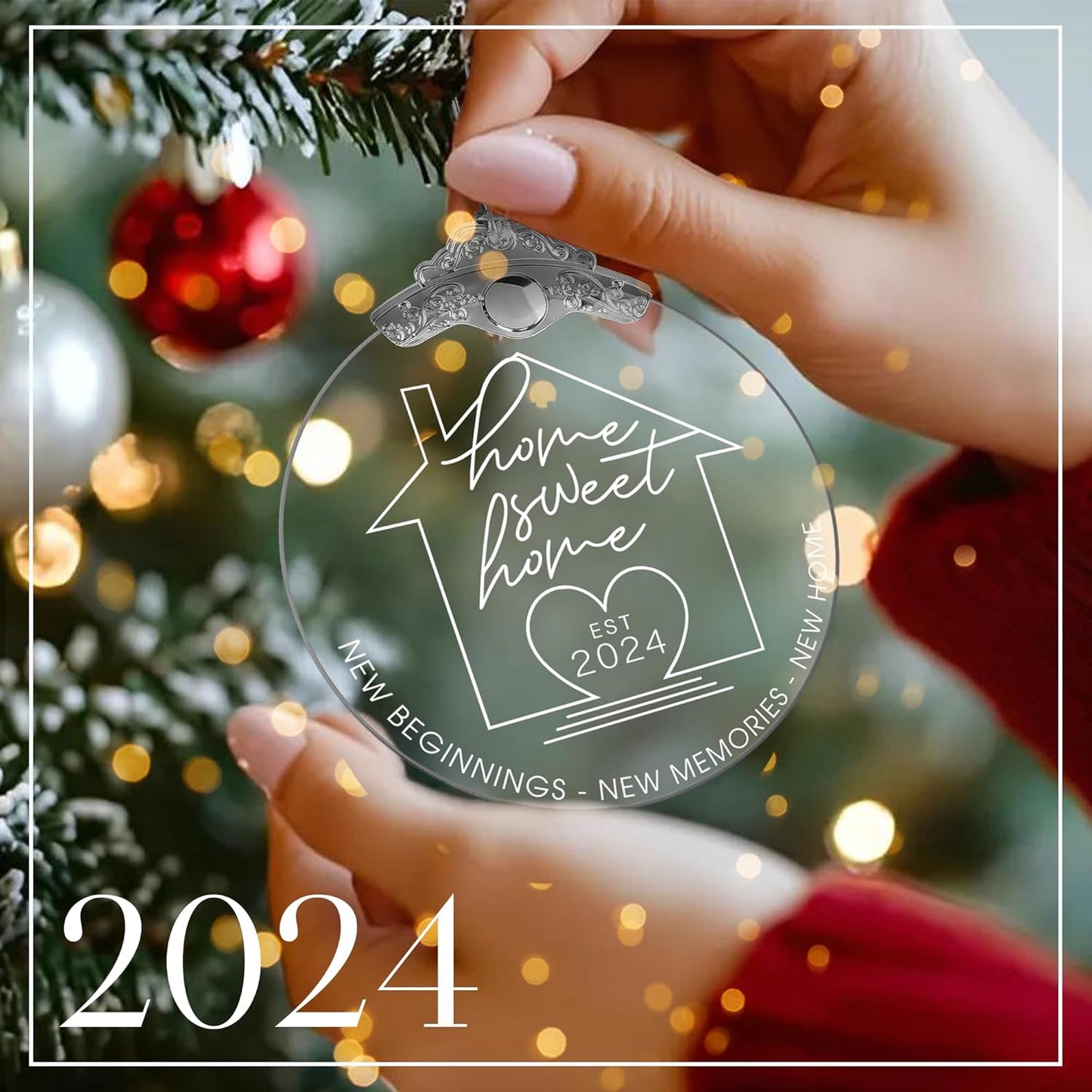 New Home Christmas Ornament 2024,First Christmas Married Ornament 2024, New Home Ornament 2024, First Christmas Ornament, New Home Ornament, White Elephant Gifts for Adults, for Women