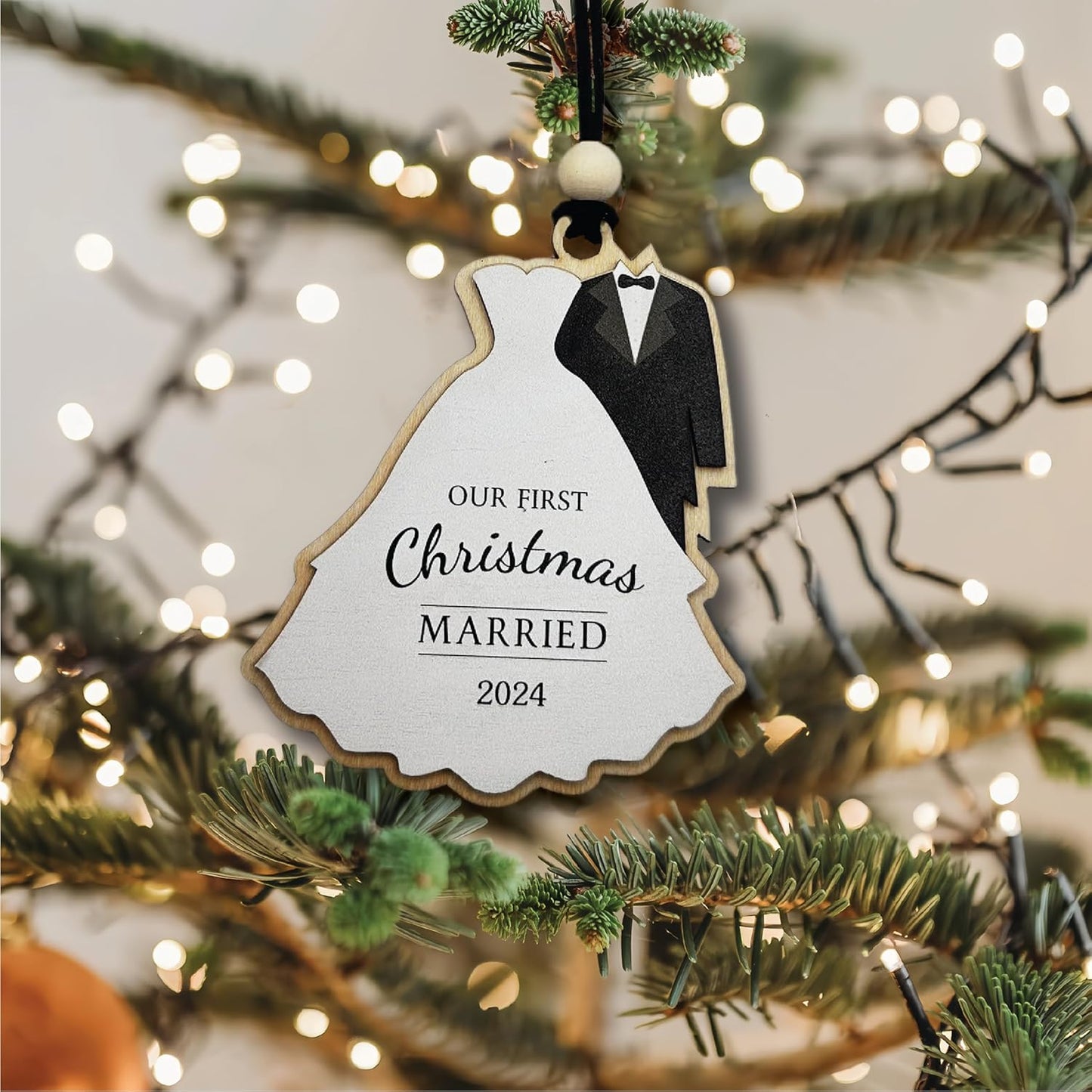First Christmas Married Ornament 2024: Celebrate Your First Year Together, New Home Ornament 2024, Engagement Ornament 2024, Wedding Gifts, and Couples' First Christmas Keepsakes