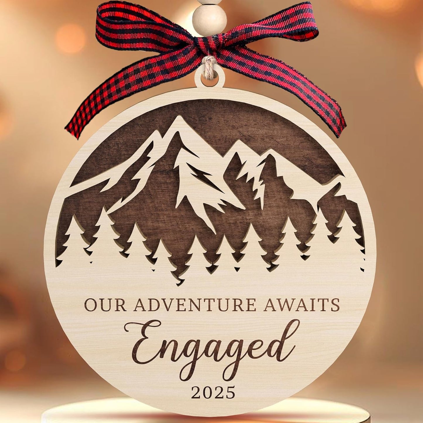 Engagement Gifts for Couples - Gifts for Newly Engaged Couples - Engagement Gift for Her, Bride to Be, Couple - Just Engaged Gift for Her, Friends, Women - Wood Hanging Ornament 2025