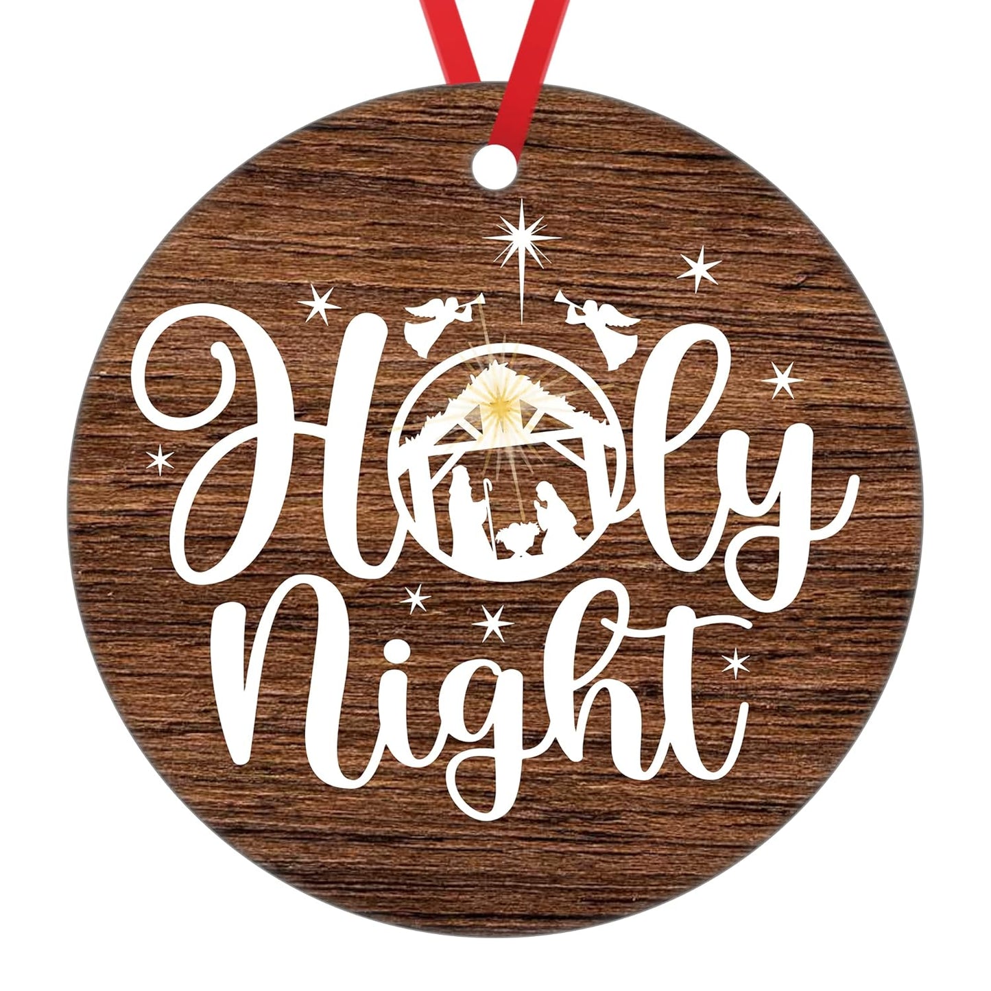 Holy Night Ornament Religious Christmas Tree Ornament Jesus God Bible Christmas Ornament Nativity Scene Ornament for Christmas Tree Decorations Angel Ornament Christian Believer Xmas Gift 2022