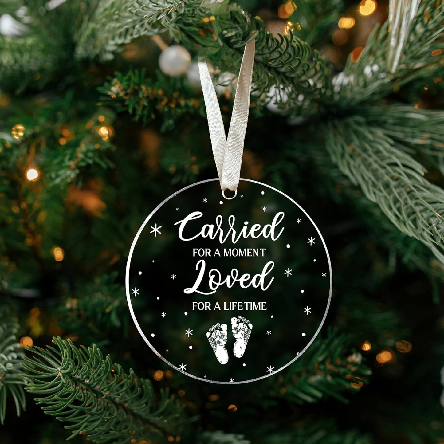 Miscarriage Ornament - Miscarriage Gifts for Mothers, Dad, Mom, Parents - Loss of Baby Sympathy Gifts - Baby Memorial Gift, Pregnancy Loss Gift - Acrylic Baby Loss Ornament