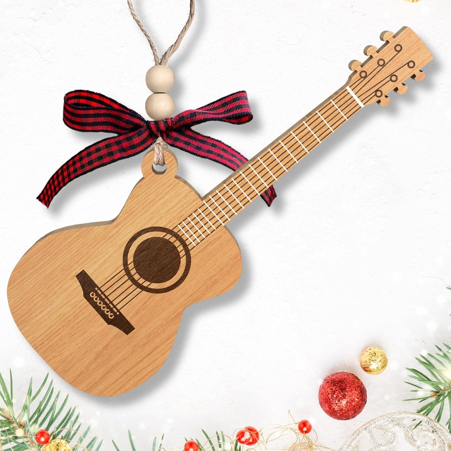 Guitar Ornaments - Guitar Christmas Ornament - Gifts for Music Lovers - Wood Ornament