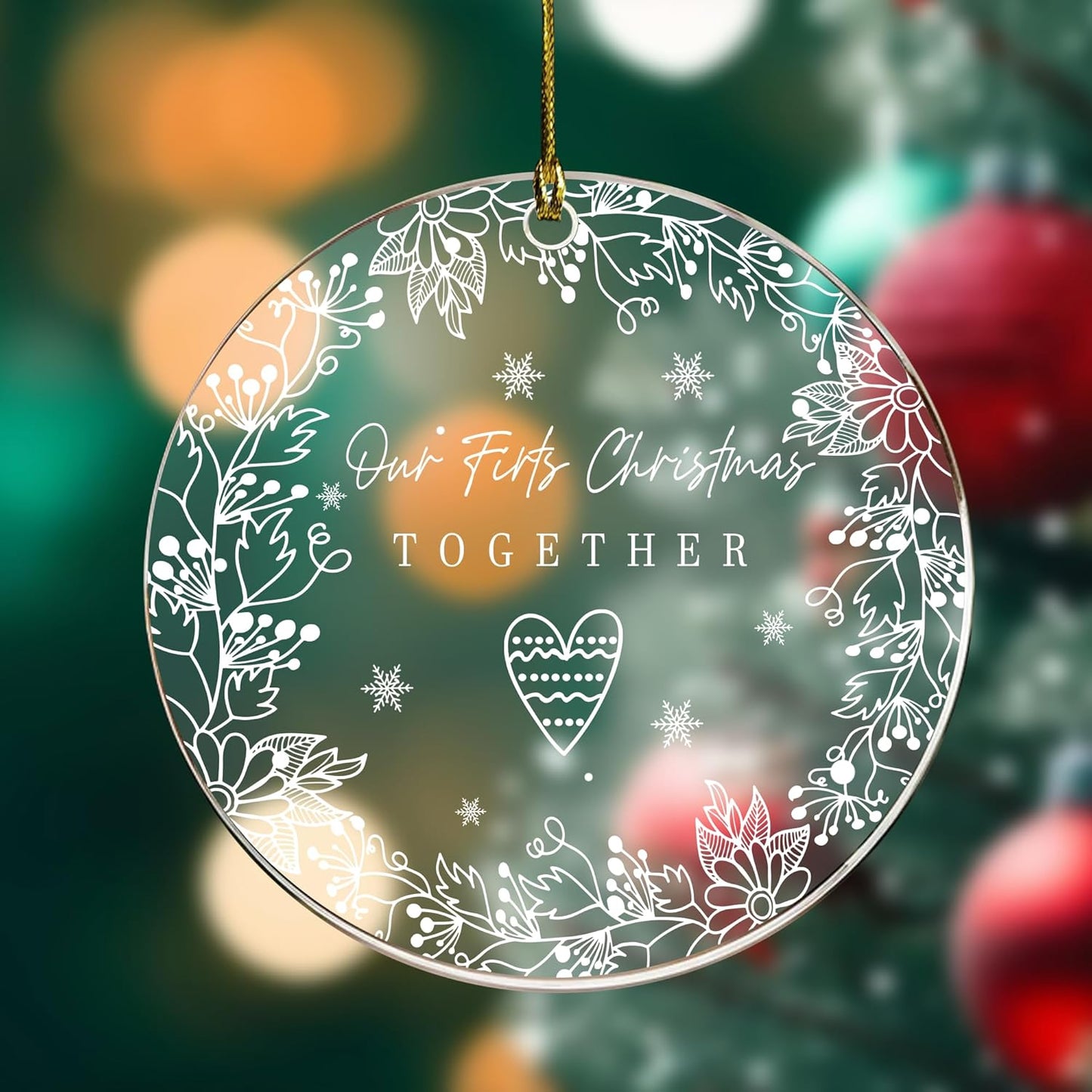 Our First Christmas Engagement Ornament 2024 - Married Couple's Gift, Wedding Gift for Couple